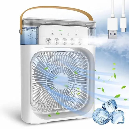 Mini Air Cooler – Portable Fan with Mist & LED Light